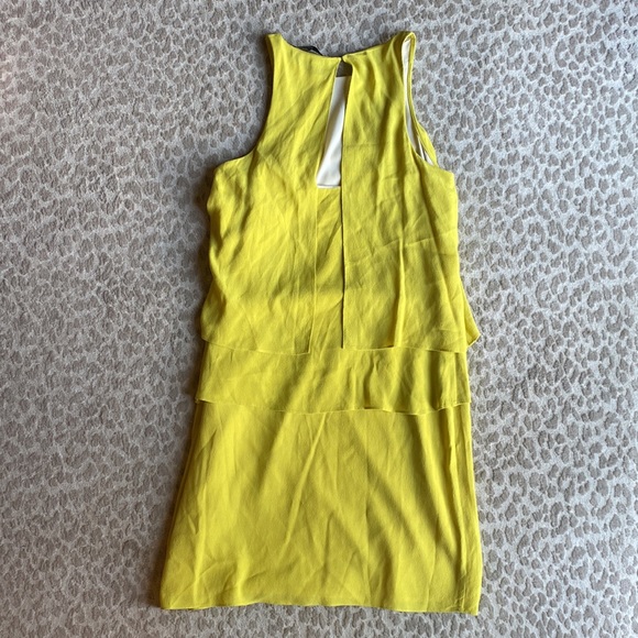 Tibi Chartreuse Tiered Mini Dress, size 4 - Picture 6 of 7